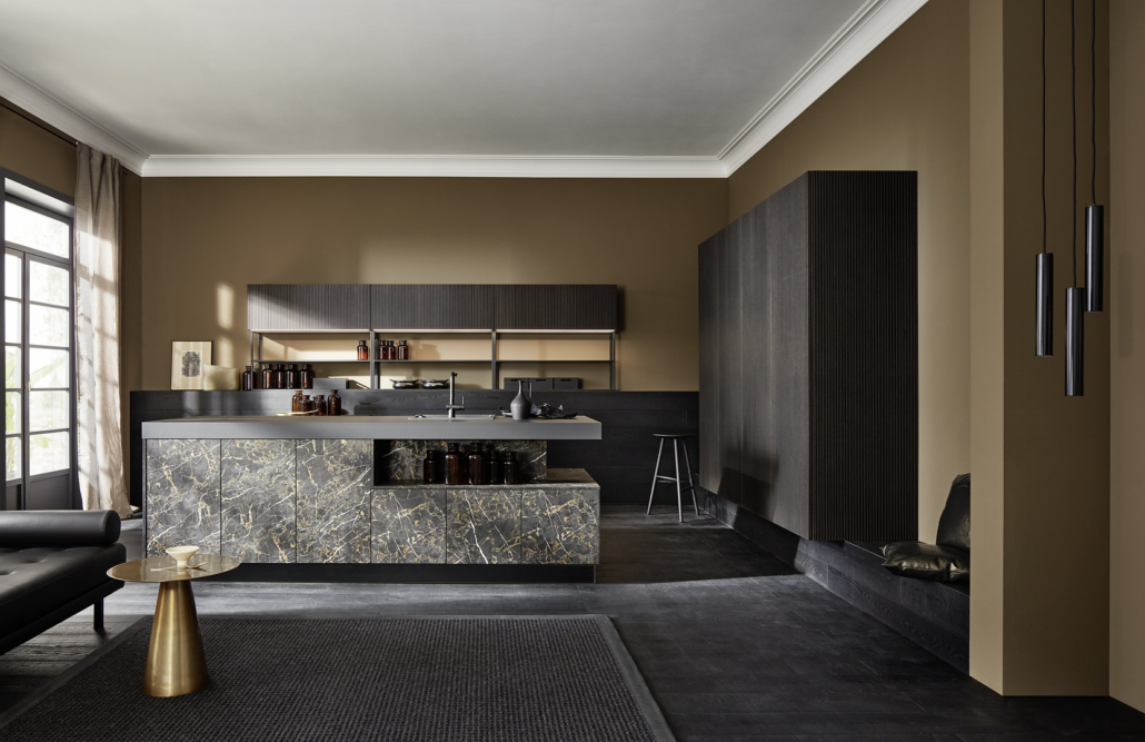 neo MARBLE - Marmor Schwarz / neo LODGE - Eiche geschwärzt